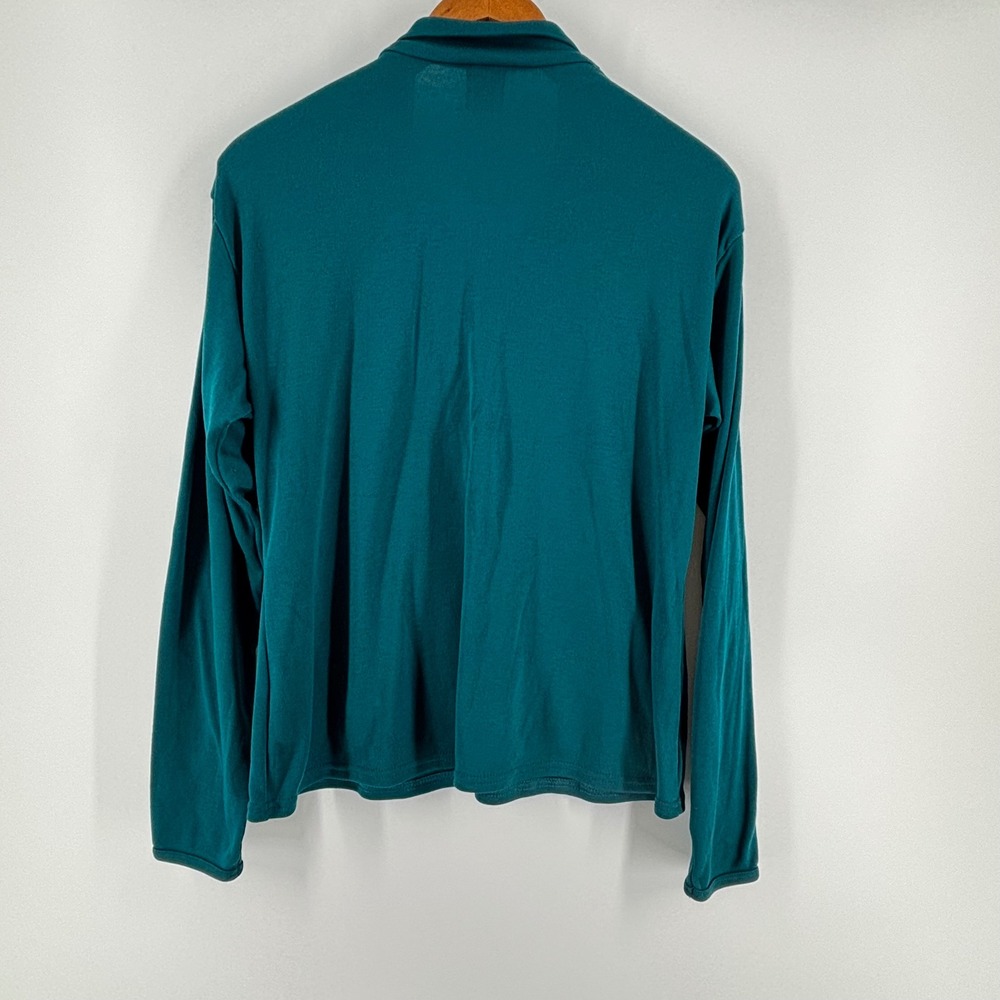 Patagonia Capilene Quarter Zip Pullover Teal Green Vintage 90s Made in USA 44272 - Picture 6 of 6